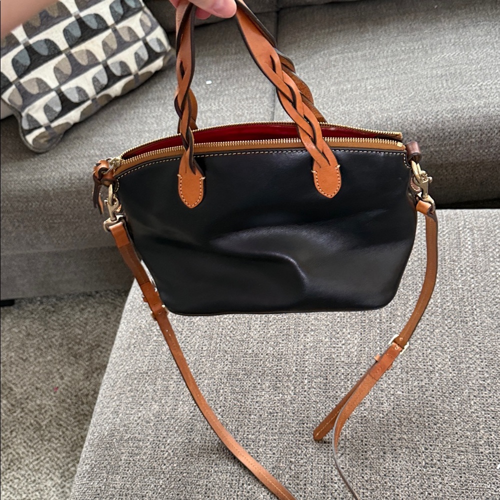 Dooney & Bourke Black and Brown Leather Tote - Picture 5 of 6